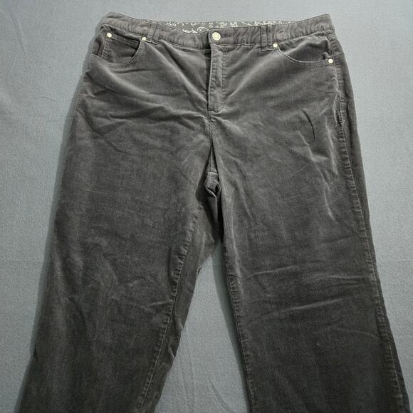 Erika Women 14 Gray Daria Corduroy Jeans Straight Leg - Picture 3 of 14